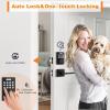 imageProbrico Smart Door Lock for Front Door Keypad Lock with Handle Lever Fingerprint Deadbolt Door Lock with Code Keyless Deadbolt Lock with Handle Black Smart Deadbolt Lock APP Passcode Auto Lock