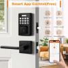 imageProbrico Smart Door Lock for Front Door Keypad Lock with Handle Lever Fingerprint Deadbolt Door Lock with Code Keyless Deadbolt Lock with Handle Black Smart Deadbolt Lock APP Passcode Auto Lock