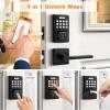 imageProbrico Smart Door Lock for Front Door Keypad Lock with Handle Lever Fingerprint Deadbolt Door Lock with Code Keyless Deadbolt Lock with Handle Black Smart Deadbolt Lock APP Passcode Auto Lock