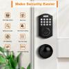 imageProbrico Smart Fingerprint Door Lock for Front DoorElectronic Keyless Entry Door Lock Deadbolt with Handle SetDoor Knob with Smart Keypad Deadbolt LockAuto LockAppBlack
