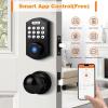 imageProbrico Smart Fingerprint Door Lock for Front DoorElectronic Keyless Entry Door Lock Deadbolt with Handle SetDoor Knob with Smart Keypad Deadbolt LockAuto LockAppBlack
