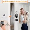 imageProbrico Smart Fingerprint Door Lock for Front DoorElectronic Keyless Entry Door Lock Deadbolt with Handle SetDoor Knob with Smart Keypad Deadbolt LockAuto LockAppBlack