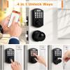 imageProbrico Smart Fingerprint Door Lock for Front DoorElectronic Keyless Entry Door Lock Deadbolt with Handle SetDoor Knob with Smart Keypad Deadbolt LockAuto LockAppBlack