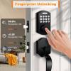 imageProbrico Smart Keyless Entry Door Lock Smart Locks for Front Door Keypad Door Lock with Handle Fingerprint Deadbolt with Handle