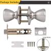 imageProbrico Tulip Style Passage Door Knobs Hall Closet NonLocking Handles Keyless Interior Door Handlesets in Brushed Nickel Without Key 5 Pack