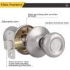imageProbrico Tulip Style Passage Door Knobs Hall Closet NonLocking Handles Keyless Interior Door Handlesets in Brushed Nickel Without Key 5 Pack