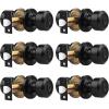 imageProbrico 6 Pack Matte Black Privacy Locks Keyless Interior BedBath Door Knobs Cylindrical Shape Knobs Contemporary Hardware for Bathroom Bedroom Doors6 Pack