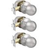 imageProbrico Ball Passage Door Knobs Handles Hall Closet Keyless Door Lock in Brushed Nickel Finish 3 Pack