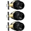 imageProbrico BathBed Door Knobs Flat Black Finish Round Ball Privacy Door Knobs Interior Keyless Locksets Bedroom Bathroom Door Knobs with Lock10 PackBlack