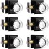 imageProbrico Black Door Knob Set Keyless Interior Door Knobs with Round Diamond Shape Crystal Glass Heavy Duty Privacy Door Knobs for Bathroom and Bedroom 6 Pack