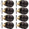 imageProbrico Black Door Knobs Flat Ball Interior BathBed Doorknobs Keyless Door Handles Locks for Bedroom Bathroom Privacy Function 10 PackOil Rubbed Bronze