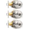 imageProbrico Brushed Nickel One Keyway Entrance Door Knobs Keyed Alike Door Locks Locksets for BedBath3 Pack