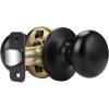 imageProbrico Classic Flat Ball Style Hall Closet Passage Door Knobs Brushed Nickel Interior Door Handles NonLocking Knobs Without Keys 3 PackBlack