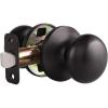 imageProbrico Classic Flat Ball Style Hall Closet Passage Door Knobs Brushed Nickel Interior Door Handles NonLocking Knobs Without Keys 3 PackOil Rubbed Bronze