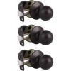 imageProbrico Closet Door Knobs Coastal Oil Rubbed Bronze Door Knobs Passage Interior NonLocking Door Handles Round Ball Shape Door Hardware for Hallway or Closet4 PackOil Rubbed Bronze