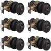 imageProbrico Egg Style Bedroom and Bathroom Privacy Door Knobs Oval Oil Rubbed Bronze Keyless Door Lock6 Pack
