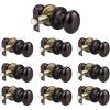 imageProbrico Egg Style Hall and Closet Passage Door Knobs Oil Rubbed Bronze Oval Door Lock10 Pack