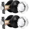 imageProbrico Faceted Crystal Clear Glass Door Knobs in Round Diamond Shape Privacy Function for BedroomBathroom Modern Interior Heavy Duty Black Crystal Knobs 2 PackBlack