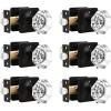 imageProbrico Faceted Crystal Door Knobs with Lock Privacy Function for Bed and Bath Heavy Duty Glass Door Knob with Black Round Rousette 6 Pack