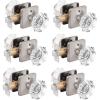 imageProbrico Faceted Crystal Door Knobs with Lock for BedroomBathroom 6 Pack Heavy Duty Octagon Clear Privacy Door Knob Keyless Door Handles Interior with Brushed Nickel Square Rosette