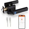 imageProbrico Fingerprint Door Lock Biometric Door Knob with Smart Lock Keyless Entry Door Handle Lock with App Black Square Electronic Smart Door Lock for BedroomApartmentOfficeFront Door