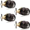 imageProbrico Keyed Alike Entry Door Knobs Entry Door Locks Interior Exterior Locksets for Bedroom Bathroom Oil Rubbed Bronze 4 Pack