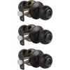 imageProbrico Keyed Alike Exterior Door Knobs with Lock Coastal Oil Rubbed Bronze Entry Door Knobs with Same Keys Interior Entrance Round Ball Shape Door Locksets 3Pack