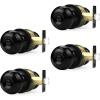 imageProbrico Matte Black Privacy Door Knobs BedBath Keyless Door Locks Interior Flat Ball Door Knobs Locksets with Thumb Turn 4 Pack