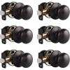 imageProbrico NonLocking Passage Door KnobsInterior Door Locks in Oil Rubbed Bronze FinishBall Shape Door Hardware for Hallway or Closet6 PackOil Rubbed Bronze