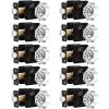 imageProbrico Octagon Clear Crystal Door Knobs with Lock Interior Privacy Knobs for Bed and Bath with Black Round Rosette 10 Pack