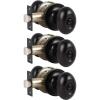 imageProbrico Oval Brushed Nickel Privacy Door Knobs Keyless Interior Door Locks Egg Shape BathBed Door Handles 3 PackBlack