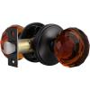imageProbrico Passage Door Knob Interior for HallwayCloset 1 Pack Dark Brown Crystal Door Knobs Keyless NonLocking Glass Door Knobs with Black Rosette
