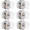 imageProbrico Privacy Door Knob for BedroomBathroom with Lock 6 Pack Clear Crystal Door Knobs for Bedroom and Bathroom Brushed Nickel Door Knobs Interior