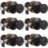imageProbrico Privacy Door Knobs for Bedroom BathroomInterior Door Locks in Oil Rubbed Bronze FinishTulip Shape Keyless Door Lockset6 Pack