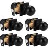 imageProbrico Round Black Passage Door Knobs Interior Door Handles for Hallway Closet Keyless Passage Door Handles with Square Rosette 5 Pack