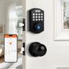 imageProbrico Smart Fingerprint Door Lock for Front DoorElectronic Keyless Entry Door Lock Deadbolt with Handle SetDoor Knob with Smart Keypad Deadbolt LockAuto LockAppBlack