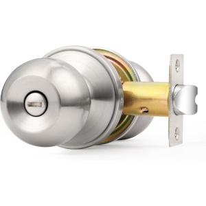 imageProbrico Ball Privacy Door Knobs BedBath Door Locks Brushed NickelBrushed Nickel