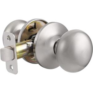 imageProbrico Classic Flat Ball Style Hall Closet Passage Door Knobs Brushed Nickel Interior Door Handles NonLocking Knobs Without Keys 3 PackBrushed Nickel