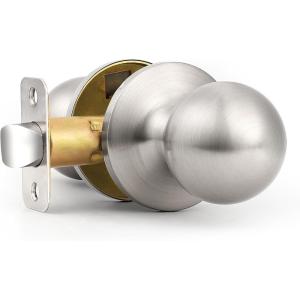 imageProbrico Closet Door Knobs Coastal Oil Rubbed Bronze Door Knobs Passage Interior NonLocking Door Handles Round Ball Shape Door Hardware for Hallway or Closet4 PackBrushed Nickel