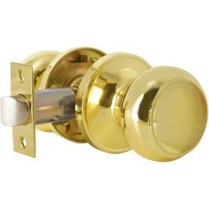 imageProbrico Colonial Style Passage Door Knobs Brushed Nickel Door Handle for HallCloset DoorPolished Brass