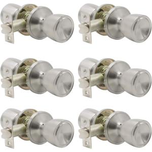 imageProbrico Hall ampamp Closet Passage Door KnobsBrushed Nickel Tulip Style Stainless Steel Keyless Door HandlesNonLocking Knob Set6 Pack