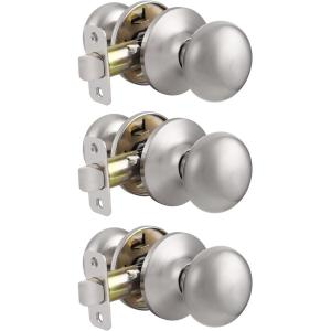 imageProbrico NonLocking Passage Door KnobsInterior Door Locks in Oil Rubbed Bronze FinishBall Shape Door Hardware for Hallway or Closet6 PackBrushed Nickel