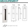 imageProbrico Stainless Steel Flush Pull Recessed Cabinet Sliding Door Knobs Furniture Handles for Pocket Flush Door Concealed Screws 6 Inches Overall Length