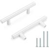 imageProbrico 20 Pack 3quot Hole Centers Euro Cabinet Pulls Modern Round Bar Pulls Gold Stainless Steel Kitchen Bathroom Drawer Dresser Pulls Golden Furniture Cabinet HardwareWhite