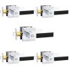 imageProbrico Heavy Duty Square Door Handle with Black Leather Hand Lever Keyless Privacy Interior Door Levers for Bedroom and Bathroom Polished Chrome 5 Pack