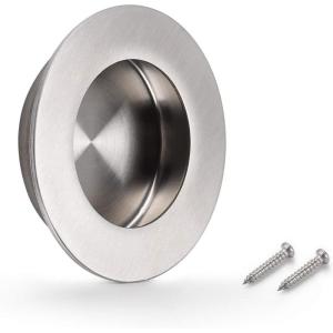 imageProbrico Recessed Stainless Steel Flush Pull Handle Round Large