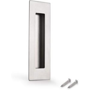 imageProbrico Stainless Steel Flush Pull Recessed Cabinet Sliding Door Knobs Furniture Handles for Pocket Flush Door Concealed Screws 6 Inches Overall Length