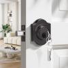 imageProbrico 1 Pack Single Cylinder Deadbolts BlackKeyed Different Exterior Lockset Handleset for Entrance Door and Front Gate AntiTheft Keyway Key Hardware 3 KeysOil Rubbed Bronze
