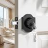 imageProbrico 1 Pack Single Cylinder Deadbolts BlackKeyed Different Exterior Lockset Handleset for Entrance Door and Front Gate AntiTheft Keyway Key Hardware 3 KeysBlack
