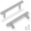 imageProbrico 10 Pack Solid Stainless Steel T Knobs Cabinet Knobs Satin Nickel Kitchen Drawer Pulls Dresser Knobs Brushed Nickel Cupboard HandlesBrushed Nickel
